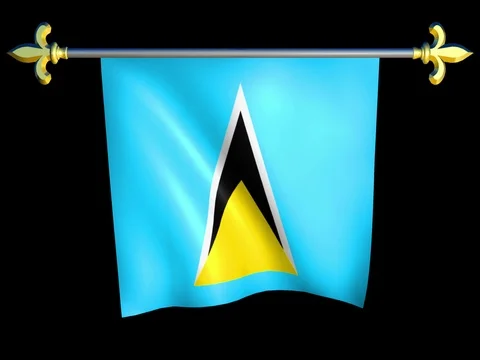 Large Looping Animated Flag of Saint Lucia Stock Footage 74734538
