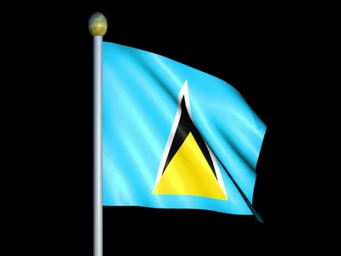 Large Looping Animated Flag of Saint Lucia Stock Footage 74734562