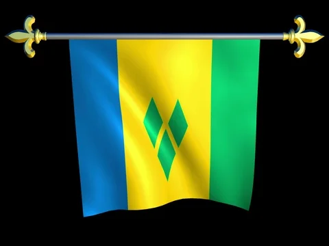 Large Looping Animated Flag of Saint Vincent and the Grenadines Stock Footage 74734967