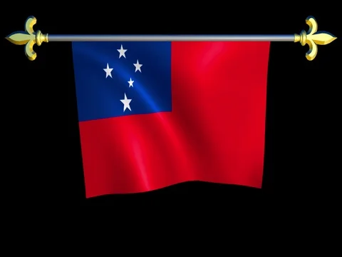 Large Looping Animated Flag of Samoa Stock Footage 74735415