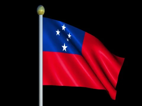 Large Looping Animated Flag of Samoa Stock Footage 74735731
