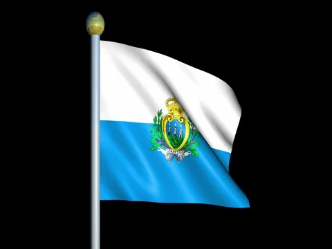Large Looping Animated Flag of San Marino Stock Footage 74736548