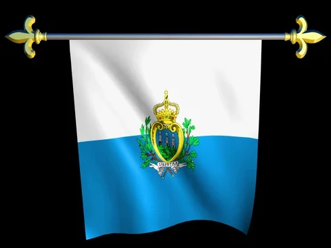 Large Looping Animated Flag of San Marino Stock Footage 74736576
