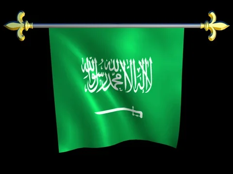 Large Looping Animated Flag of Saudi Arabia Stock Footage 74737821