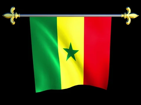 Large Looping Animated Flag of Senegal Stock Footage 74738247