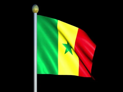 Large Looping Animated Flag of Senegal Stock Footage 74738570