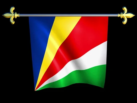 Large Looping Animated Flag of Seychelles Stock Footage 74739515
