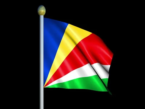 Large Looping Animated Flag of Seychelles Stock Footage 74739794