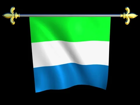 Large Looping Animated Flag of Sierra Leone Stock Footage 74762123