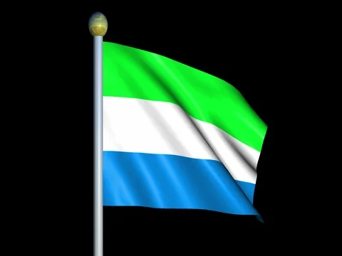 Large Looping Animated Flag of Sierra Leone Stock Footage 74762146