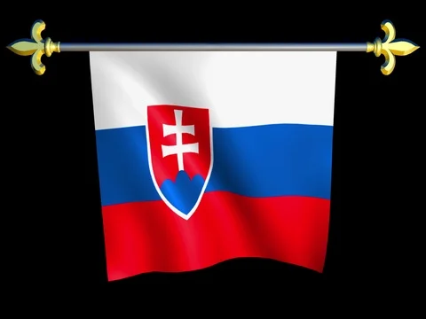 Large Looping Animated Flag of Slovak Republic Stock Footage 74790920