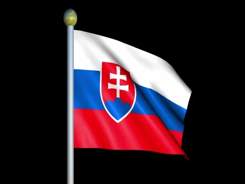 Large Looping Animated Flag of Slovak Republic Stock Footage 74790939