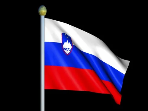 Large Looping Animated Flag of Slovenia Stock Footage 74791202