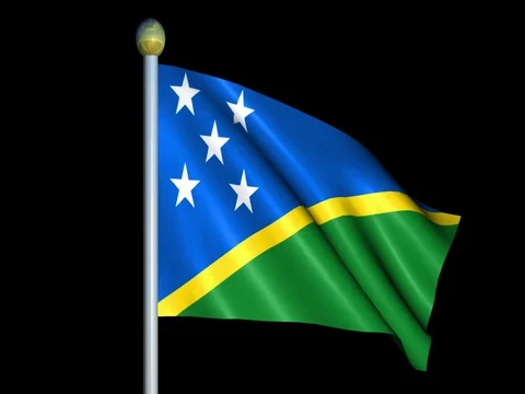 Large Looping Animated Flag of Solomon Islands Stock Footage 74791702