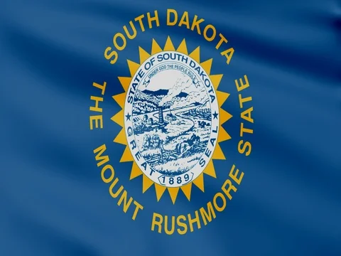 Large Looping Animated Flag of South Dakota Stock Footage 73126663