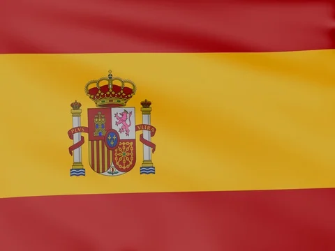 Large Looping Animated Flag of Spain Stock Footage 73336139
