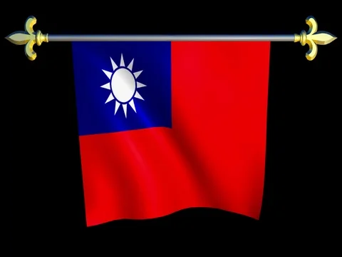 Large Looping Animated Flag of Taiwan Stock Footage 73873353