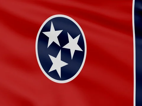 Large Looping Animated Flag of Tennessee Stock Footage 73127123
