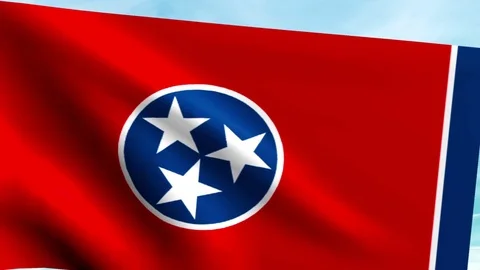 Large Looping Animated Flag of Tennessee Stock Footage 73709085