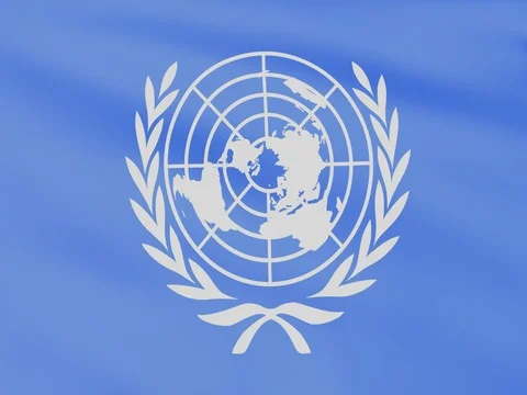 Large Looping Animated Flag of  the United Nations Stock Footage 73381221