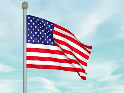 Large Looping Animated Flag of the United States Stock Footage 73511268