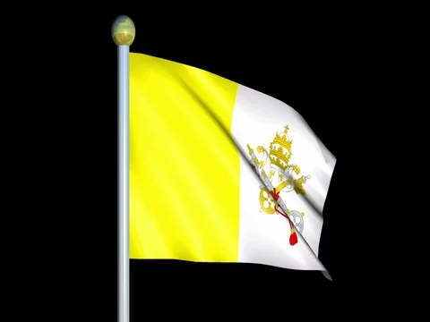 Large Looping Animated Flag of Vatican City Stock Footage 73991391