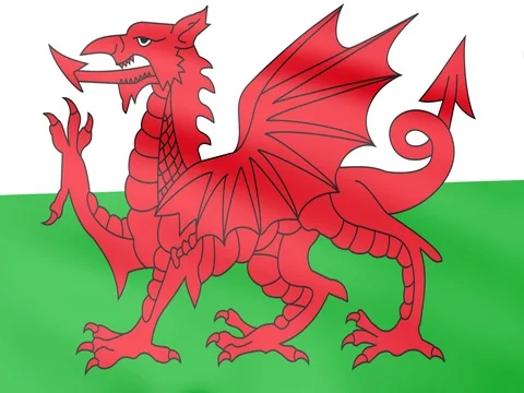 Large Looping Animated Flag of Wales Stock Footage 73256978