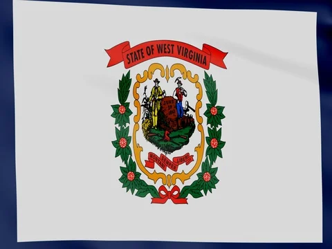 Large Looping Animated Flag of West Virginia Stock Footage 73128730