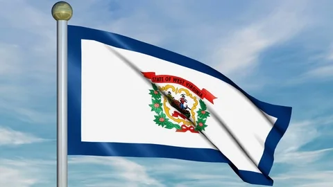 Large Looping Animated Flag of West Virginia Stock Footage 73737696