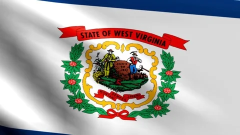 Large Looping Animated Flag of West Virginia Stock Footage 73737722