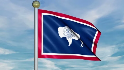Large Looping Animated Flag of Wyoming Stock Footage 73738306