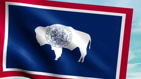 Large Looping Animated Flag of Wyoming Stock Footage 73738470