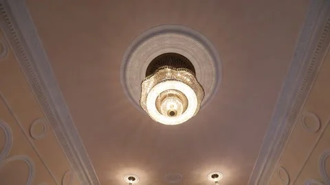 A large luxurious chandelier 1 Stock Footage 327039248