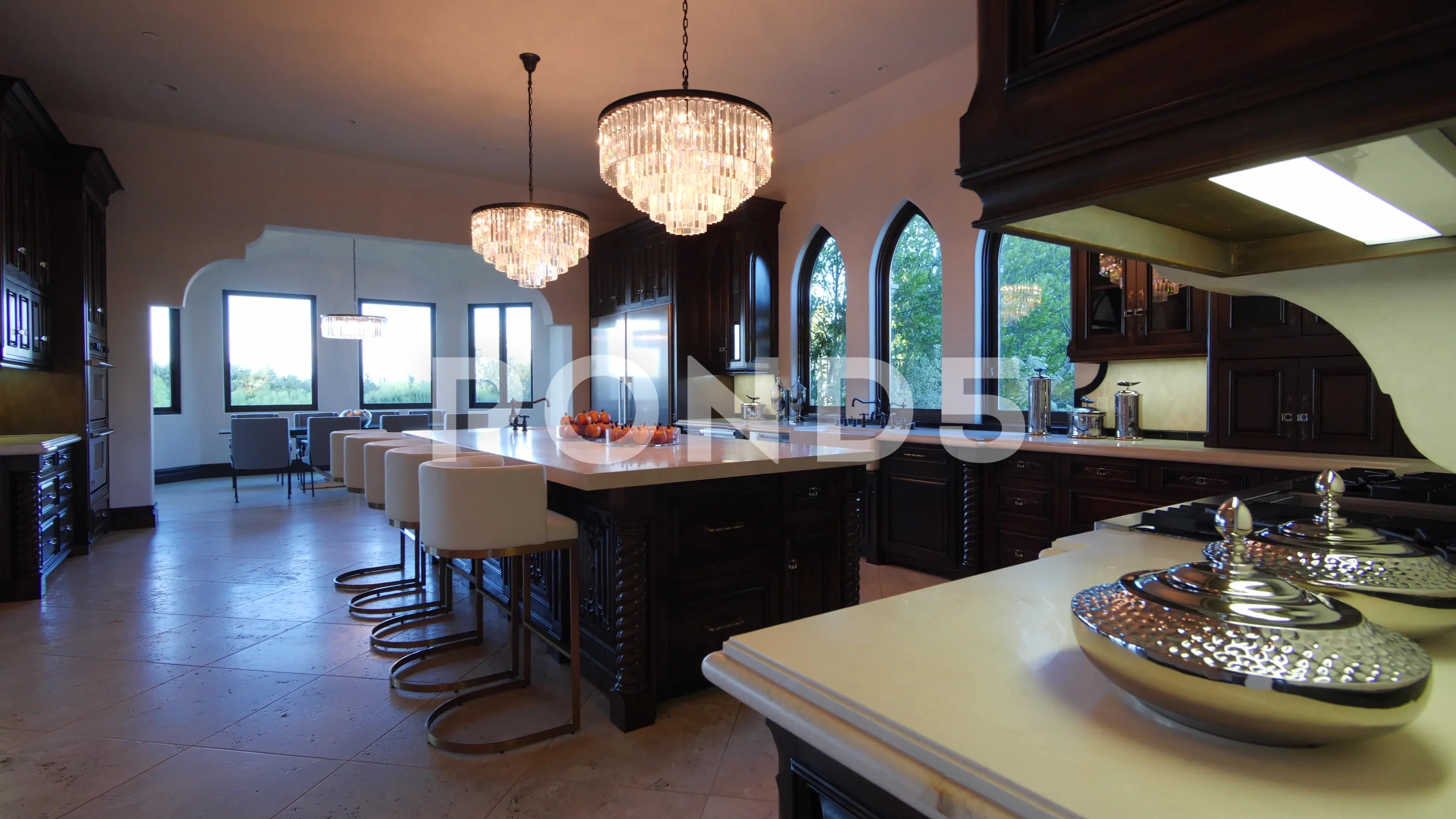 Large Luxury Kitchen In A Mansion Stock Video Pond5