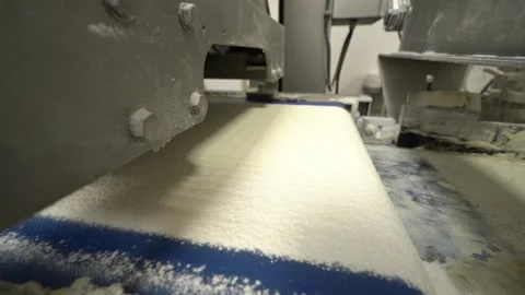 A large machine for kneading dough from which bread is produced Stock Footage 170133030