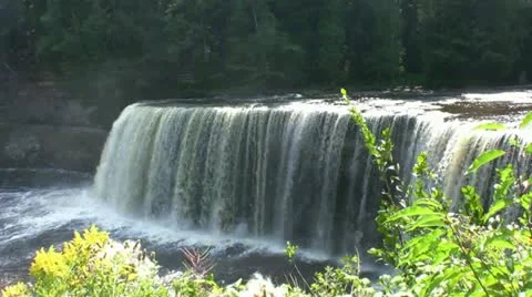 Large Majestic Waterfall Stock Footage 21286715