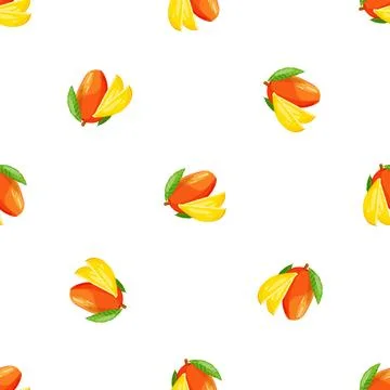 Large mango pattern seamless vector Stock Illustration
