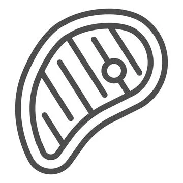 Large meat steak line icon, englishbreakfast concept, meat steak vector sign on Stock Illustration