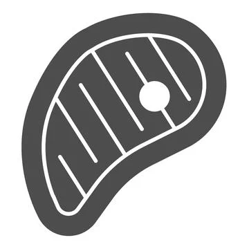 Large meat steak solid icon, englishbreakfast concept, meat steak vector sign on Stock Illustration