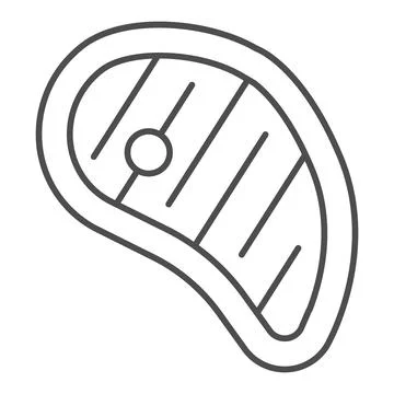 Large meat steak thin line icon, englishbreakfast concept, meat steak vector Stock Illustration