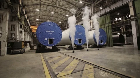 Large metal pipes Stock Footage 130108066
