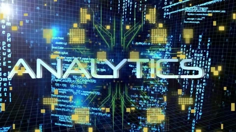 Large metal text rotating and fading, streaming code sparking camera pull Stock Footage 334881799
