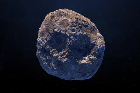 Large metallic asteroid. Stock Photos