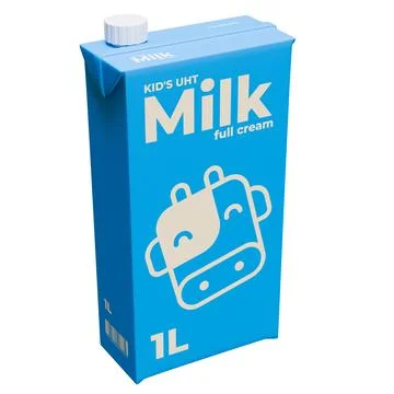 Large Milk Isometric Front Left View 3D Render Illustration Stock Illustration