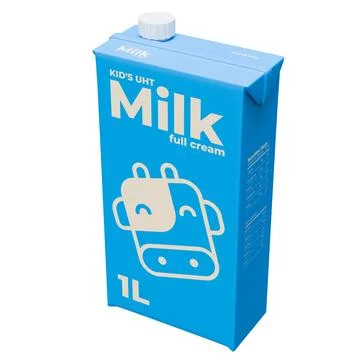 Large Milk Isometric Front Right View 3D Render Illustration Stock Illustration