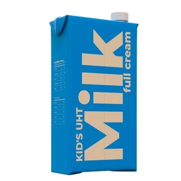 Large Milk Rear Left View 3D Render Illustration Stock Illustration