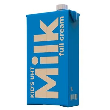 Large Milk Rear Right View 3D Render Illustration Illustrazione stock