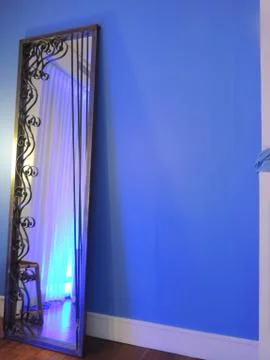 Large Mirror with Blue Stock Photos