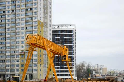 A large modern construction site in the construction of buildings and houses  Fotos de archivo