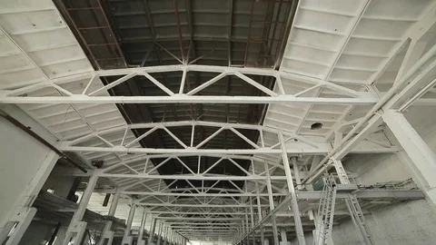 Large modern empty storehouse Stock Footage 77102903